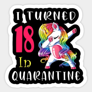I Turned 16 in quarantine Cute Unicorn Dabbing Sticker